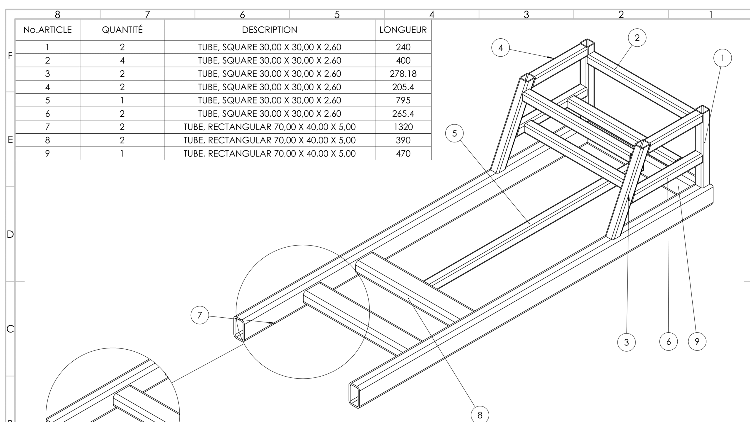 Dessin d'un chassis de prototypage